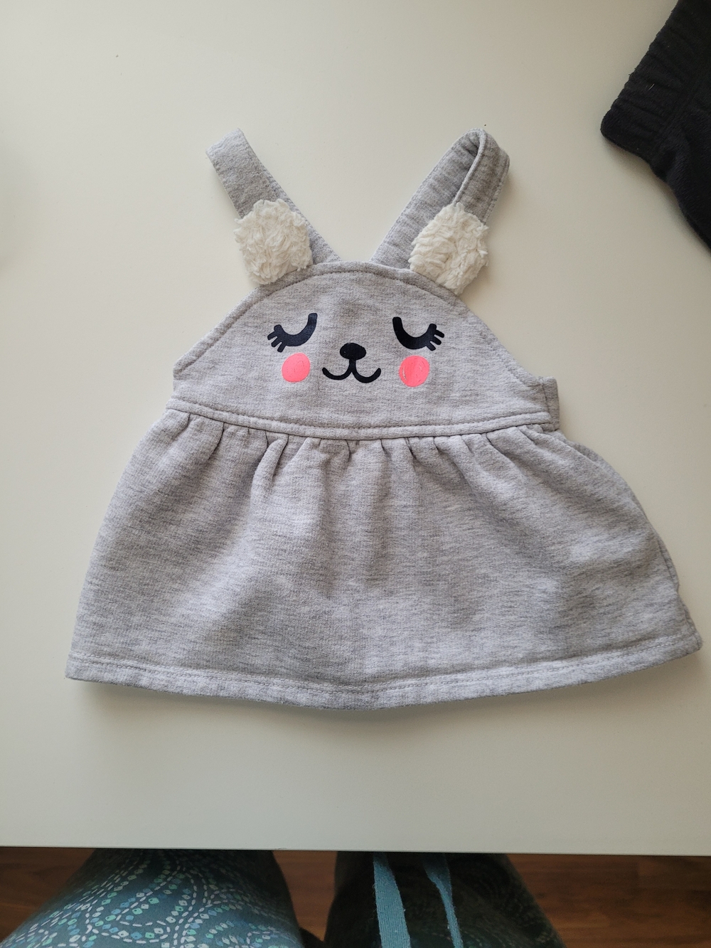 Cute Bunny Face Pinafore Dress